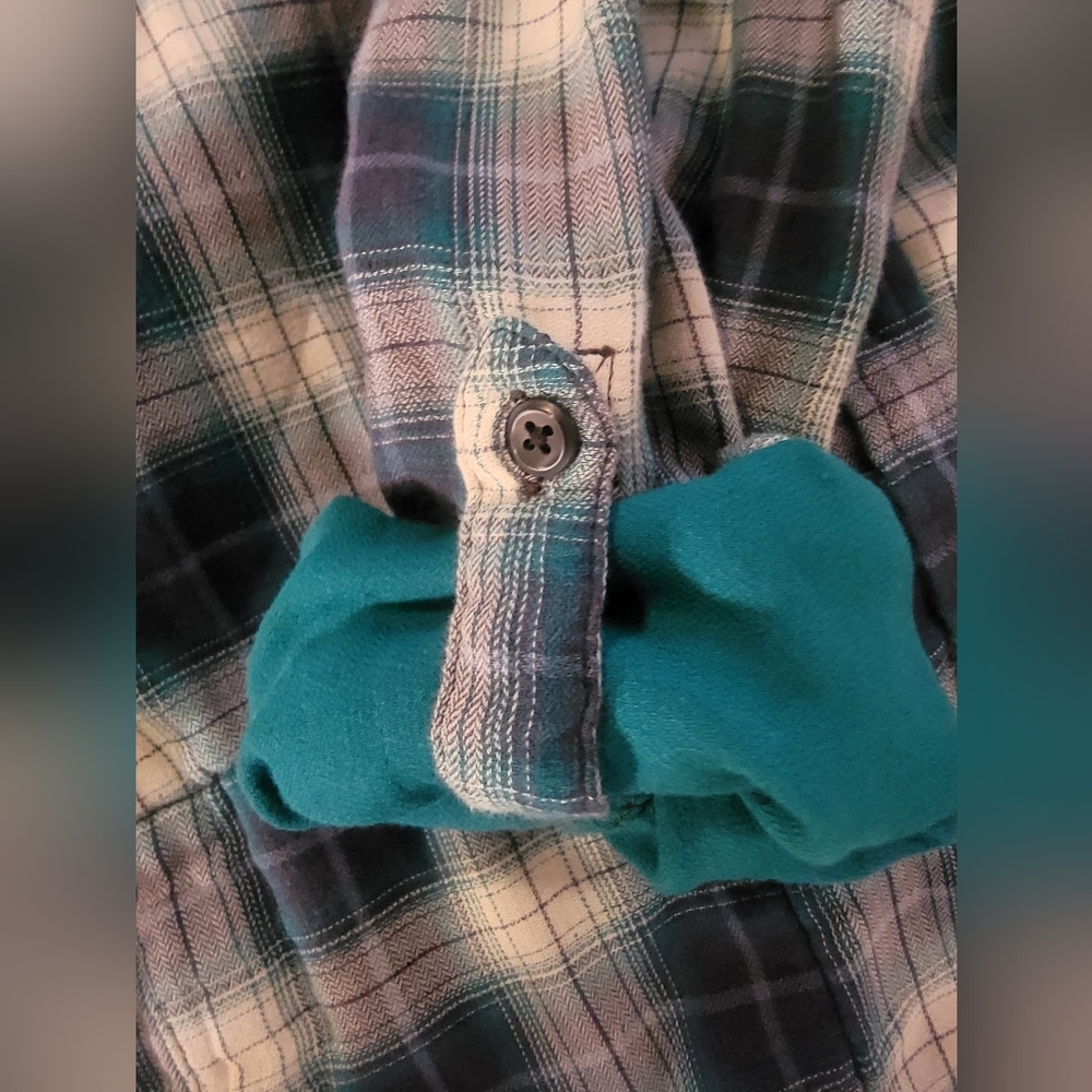 Pendleton Blue/Green Plaid Lined Shirtjacket Long… - image 4